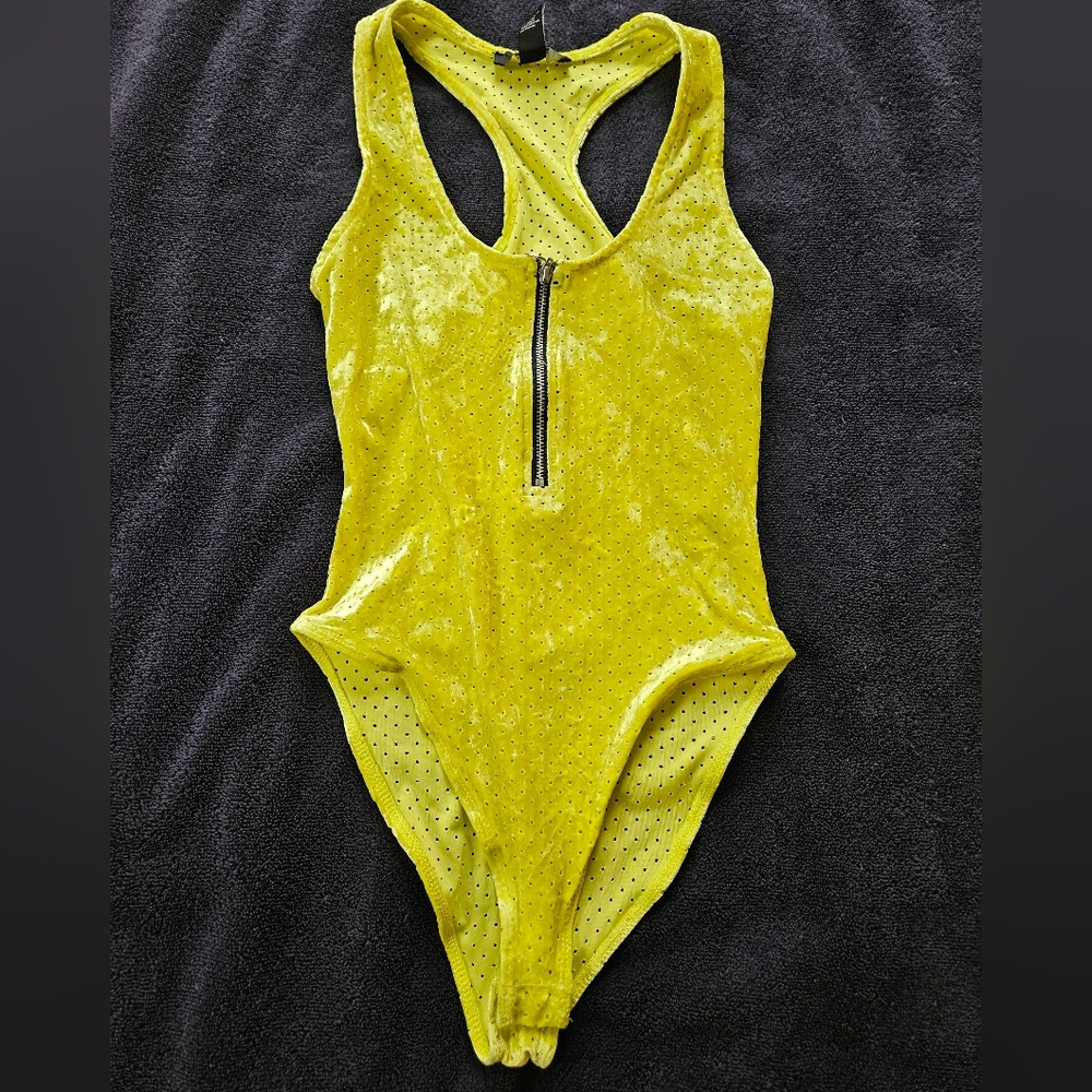 Forever 21 Yellow Bodysuit Small